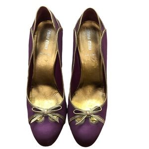 Miu Miu Purple and Gold Heels